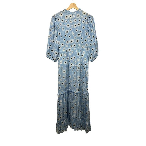 Rixo London Monet Blue Leopard Daisy Midi Dress - Picture 9 of 13